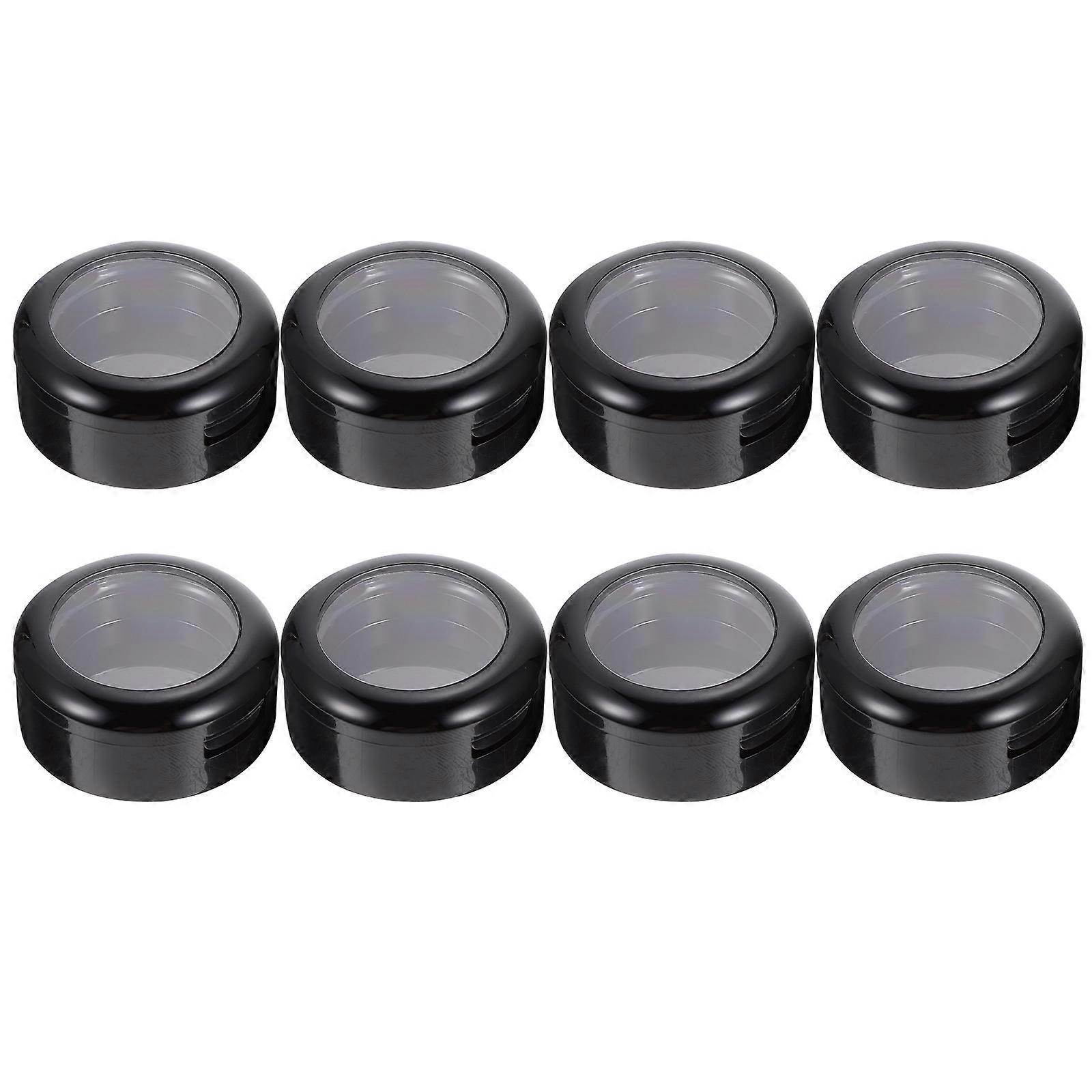 Single Color Eyeshadow Case for Storage Use 8Pcs Black ABS Holder