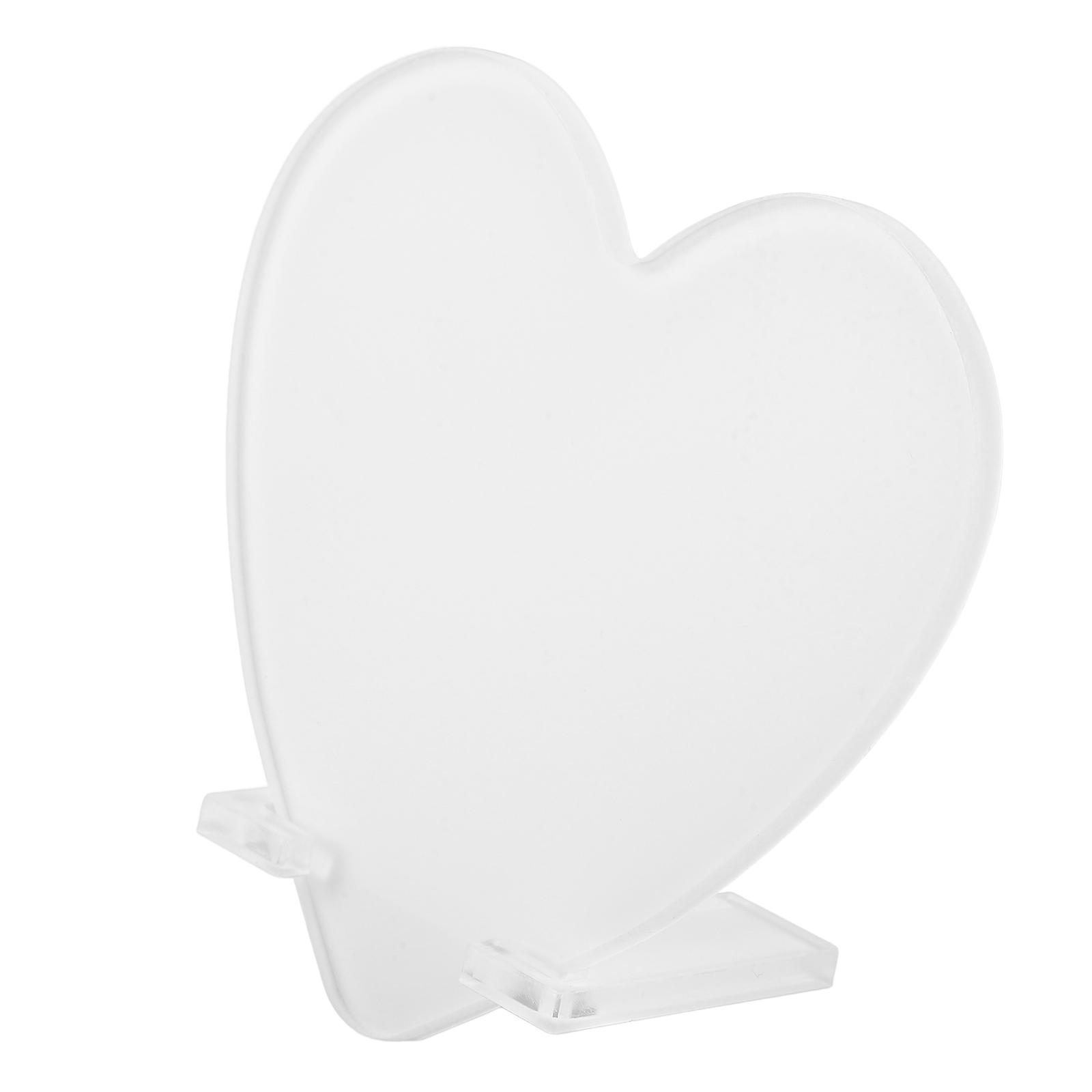 Blank Picture Frame Acrylic Heart Shaped Panel for Tabletop 1Piece