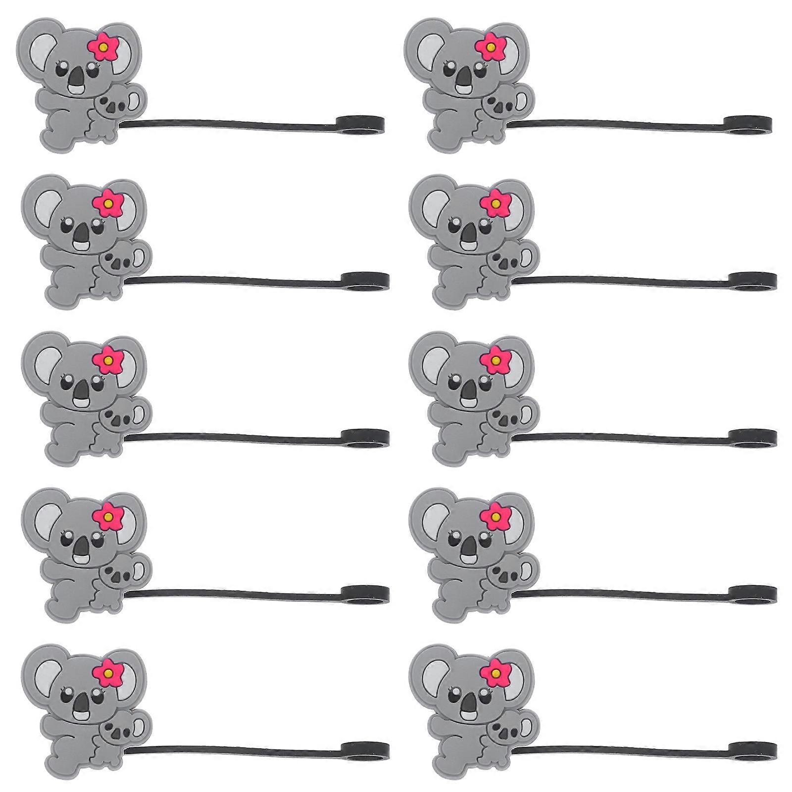 Absorbent Koala Straw Silicone Caps for Drinking Straw Covers 10Pcs