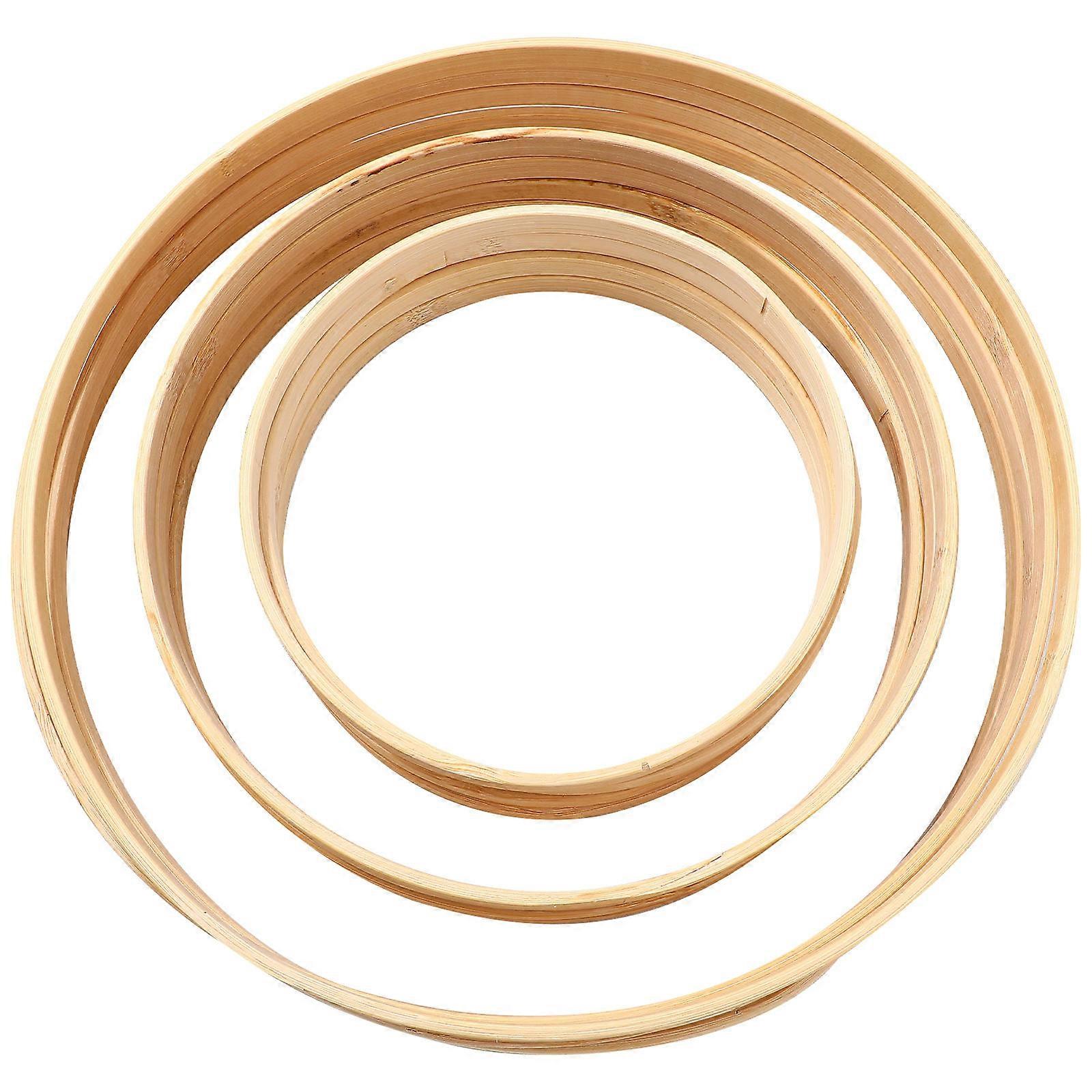 Bamboo Rings for Macrame 48Pcs Circle Hoops for Craft Projects