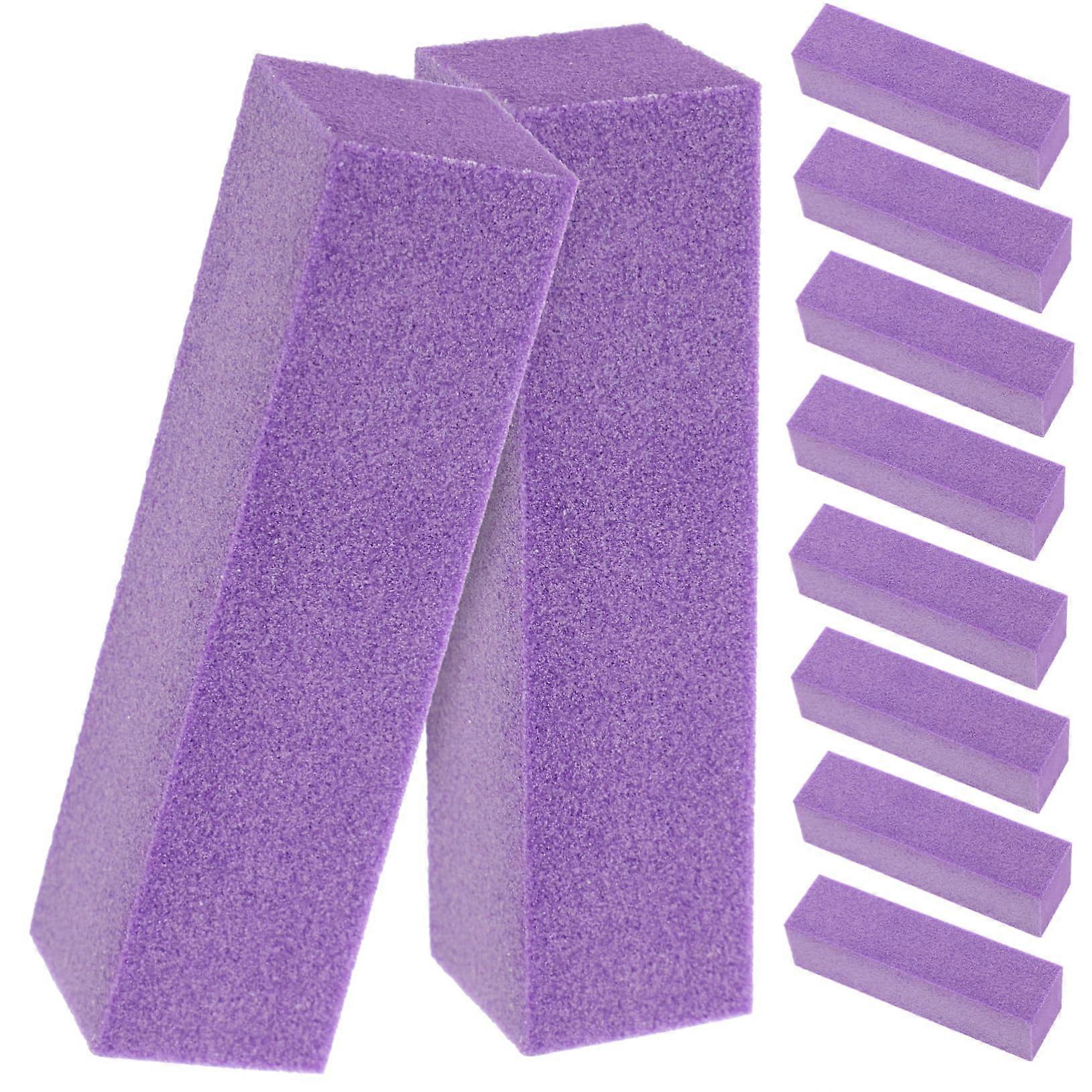 10pcs Purple Sponge Nail File Buffer Blocks for Precise Shaping Polishing Manicure Pedicure