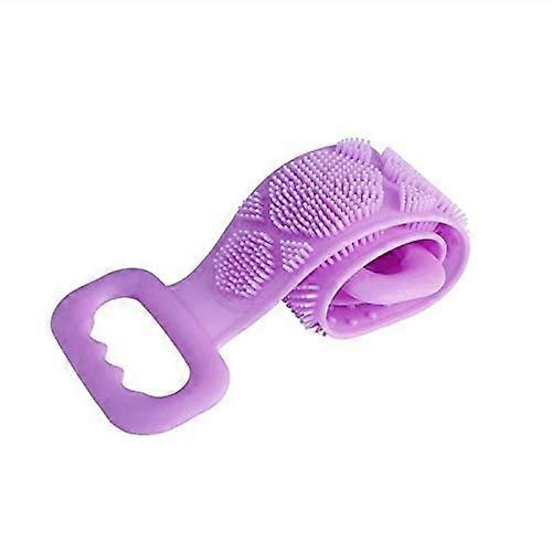 Exfoliating Bath Brush with Long Handle, DoubleSided Silicone Body Scrubber for Deep Cleaning