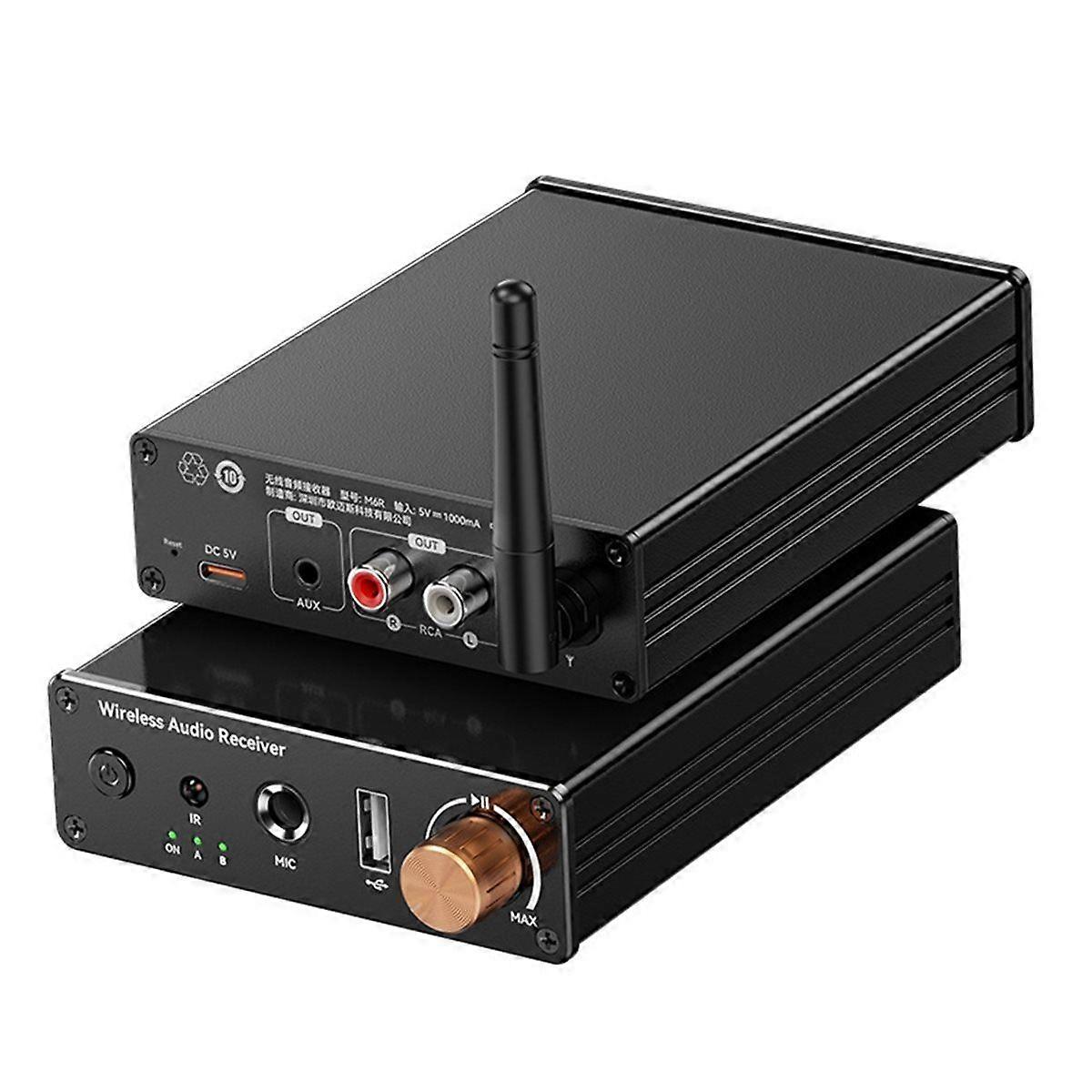 Bluetooth 6.0 Car Audio Adapter Wireless Receiver U-Disk Support 6.5MM Output for Karaoke Amplifies