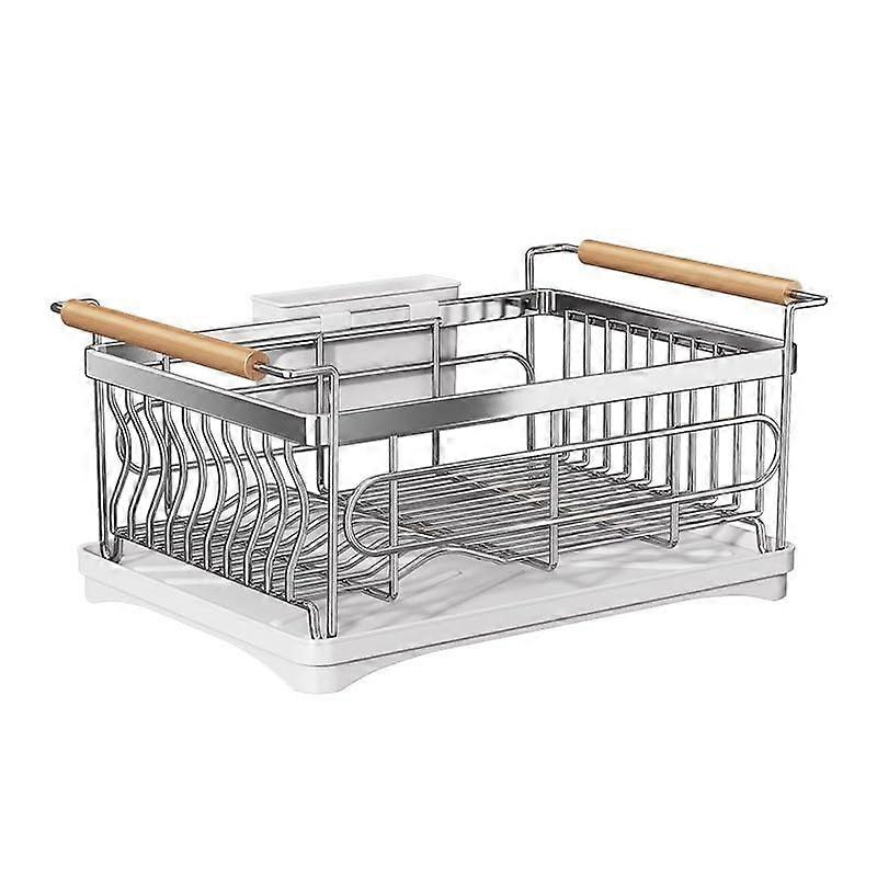 Dish Drying Rack Stainless Steel RustResistant Kitchen Countertop Organizer with Drainage System