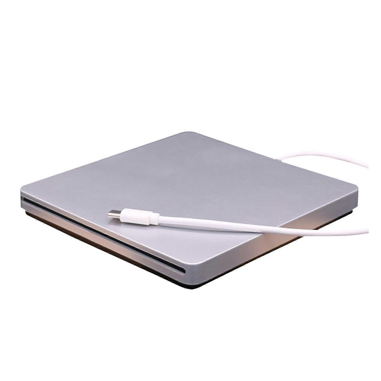 External DVD Drive USB 3.0 CD/DVD Burner with TypeC Speed Reading for PC Laptop Mac Silver