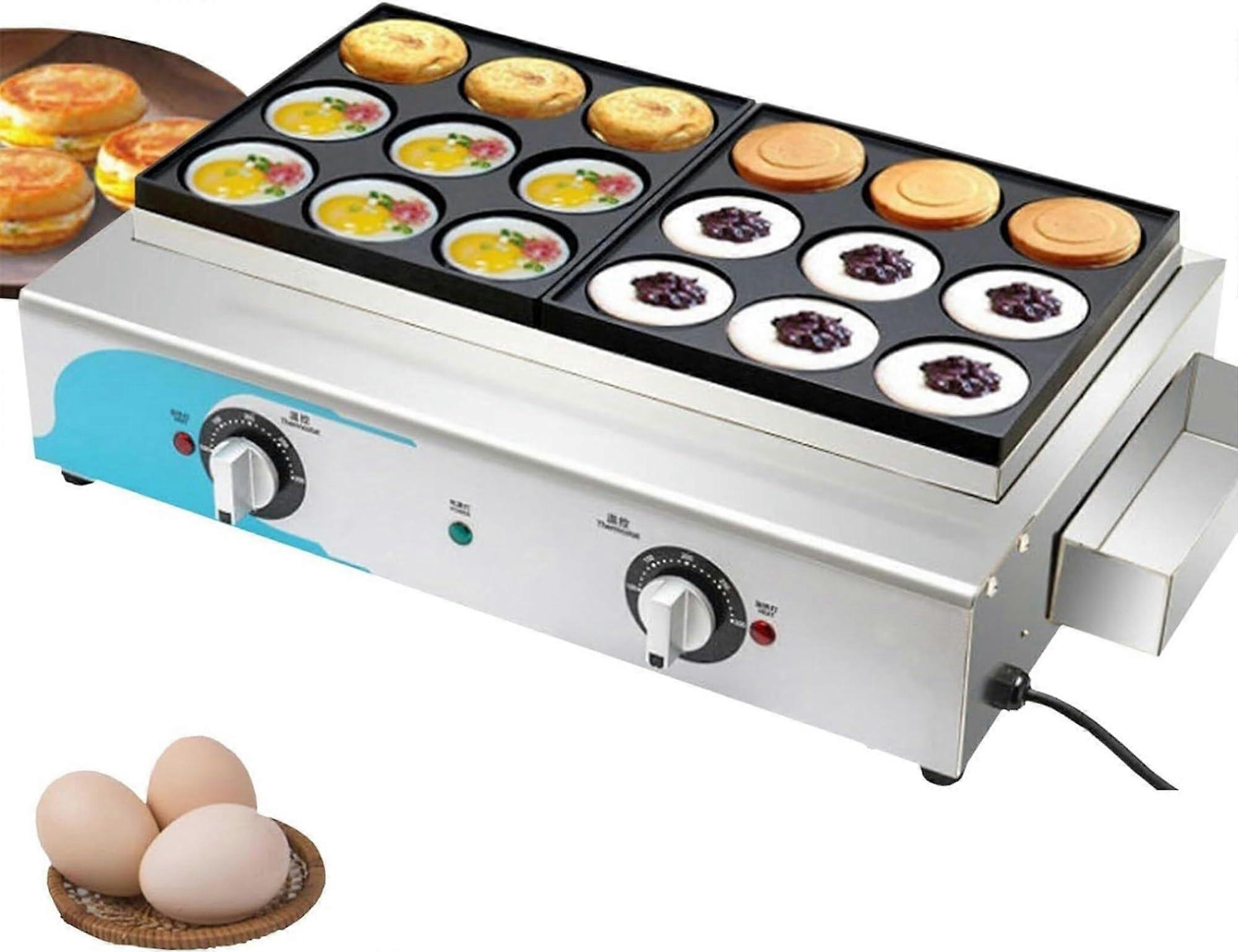 Egg Burger Maker, 18 Hole NonStick Pan with Even Heating and Temperature Control for Healthy Cooking
