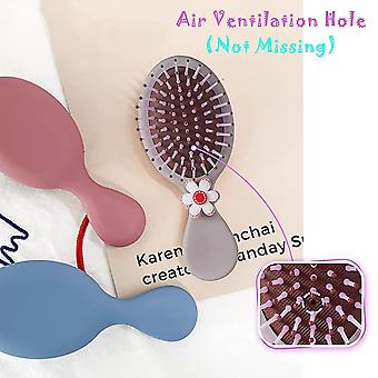 Haarbürste, kleine ovale Haarbürste für alle Haartypen (lila)