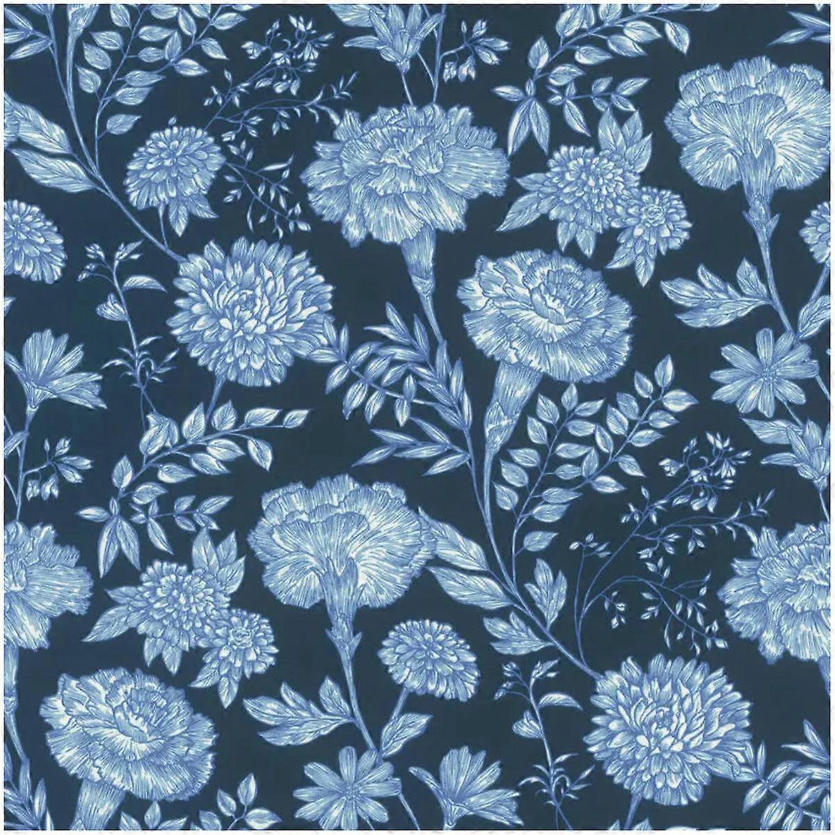 Symphony Floral Navy Wallpaper
