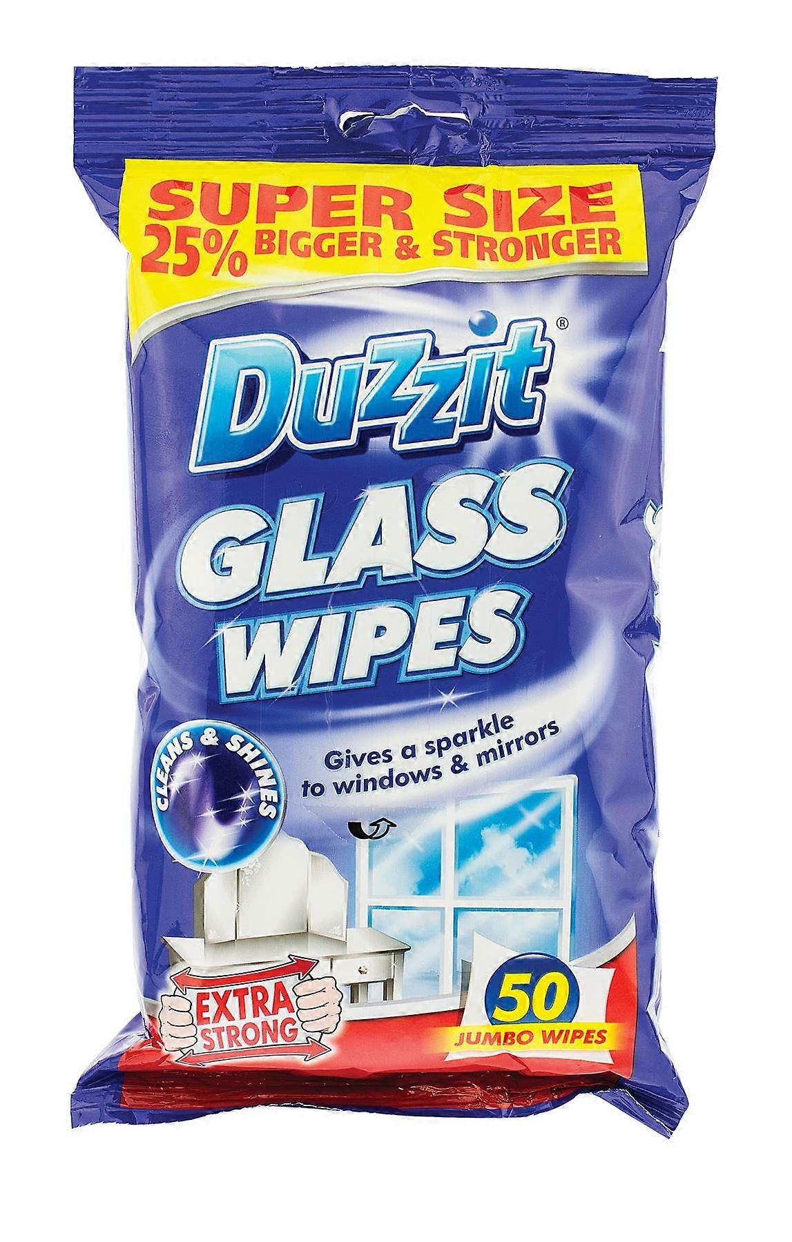 Duzzit Extra Strong Glass Wipes 50 - Pack