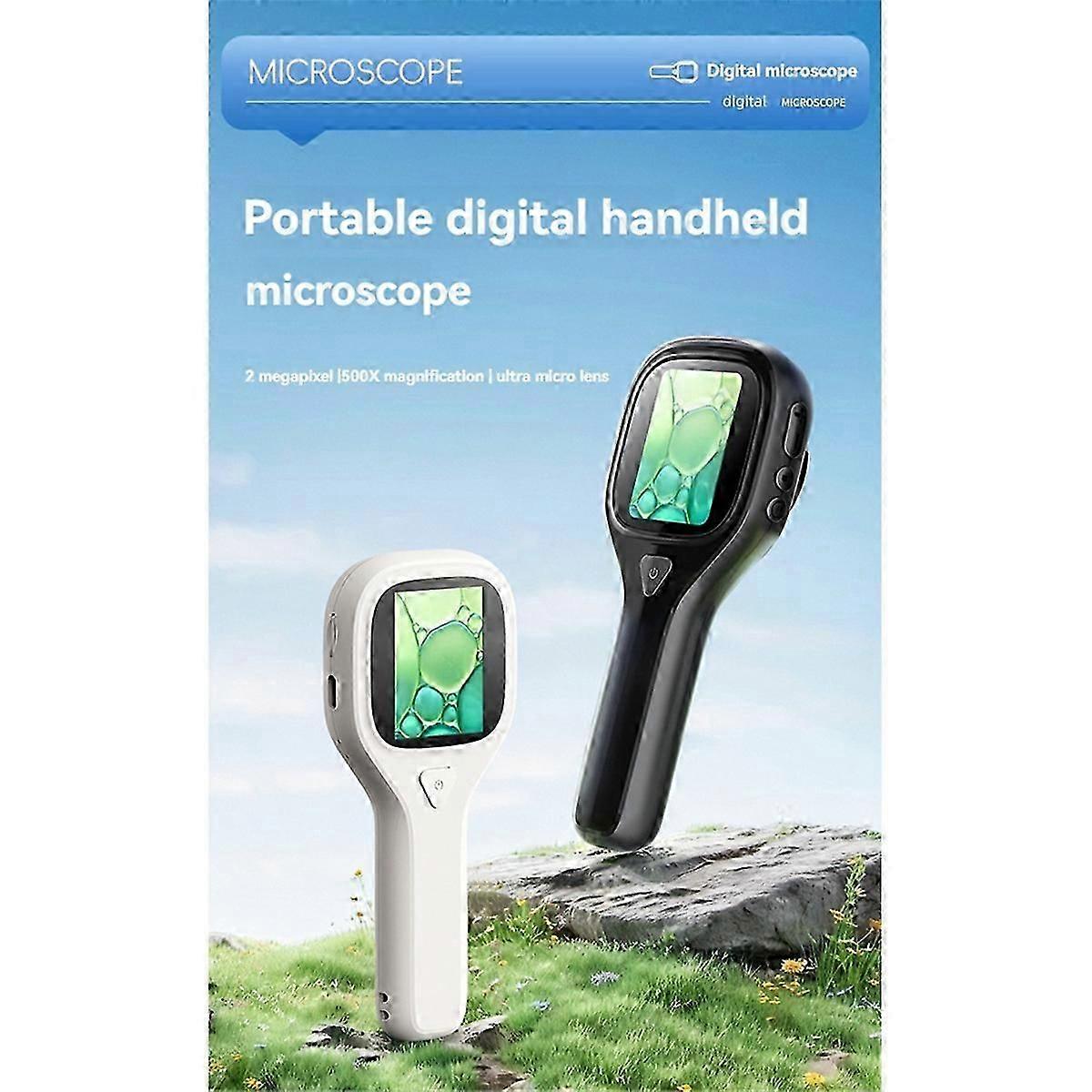 Portable digital microscope with LED, 20 inch screen, White