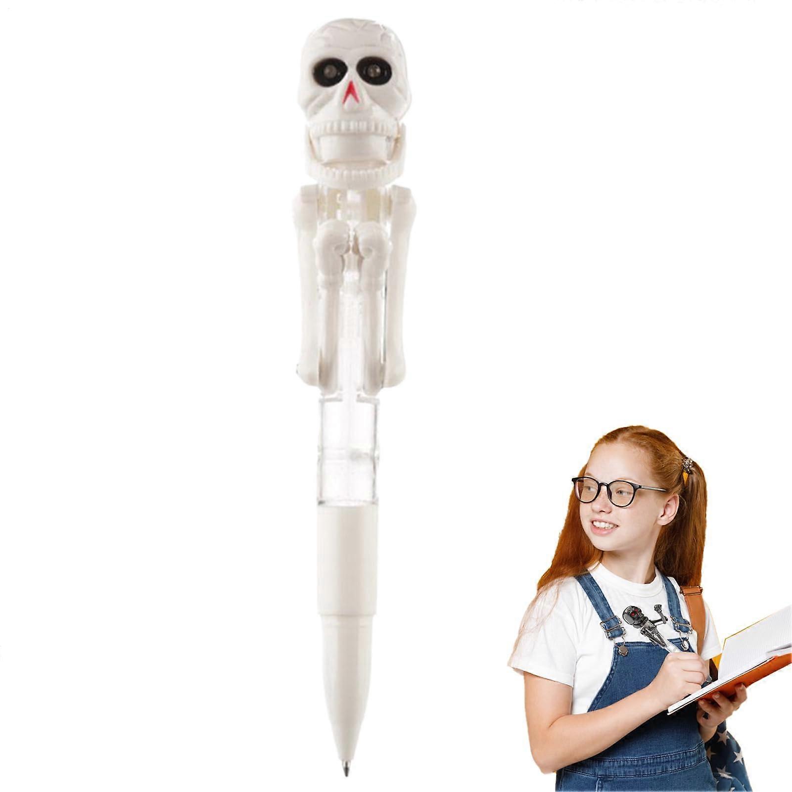 Skeleton Boxing LED Light Pen for Halloween Writing, Smooth Ink Flow, Ergonomic Grip