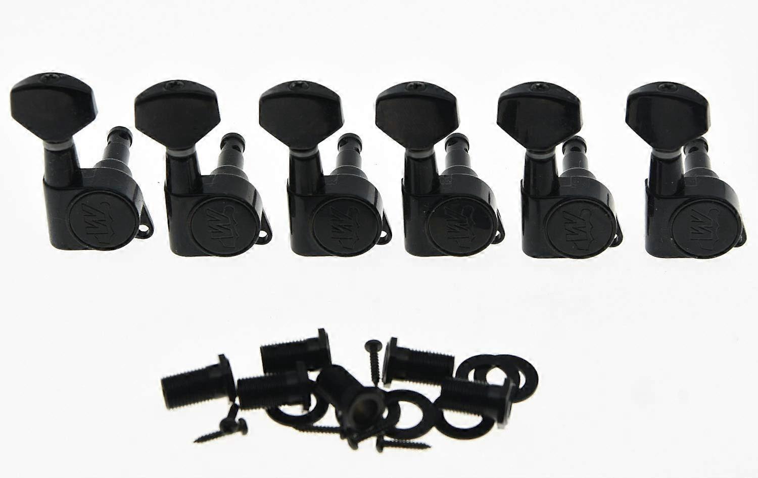 Black Locking Guitar Tuners with Stable Tuning and Fast String Changes