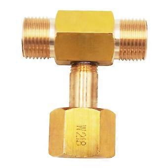 W21.8 DIN 477 CO2 Tank Adapter with 3 Way Brass Splitter for Aquarium Dual Output