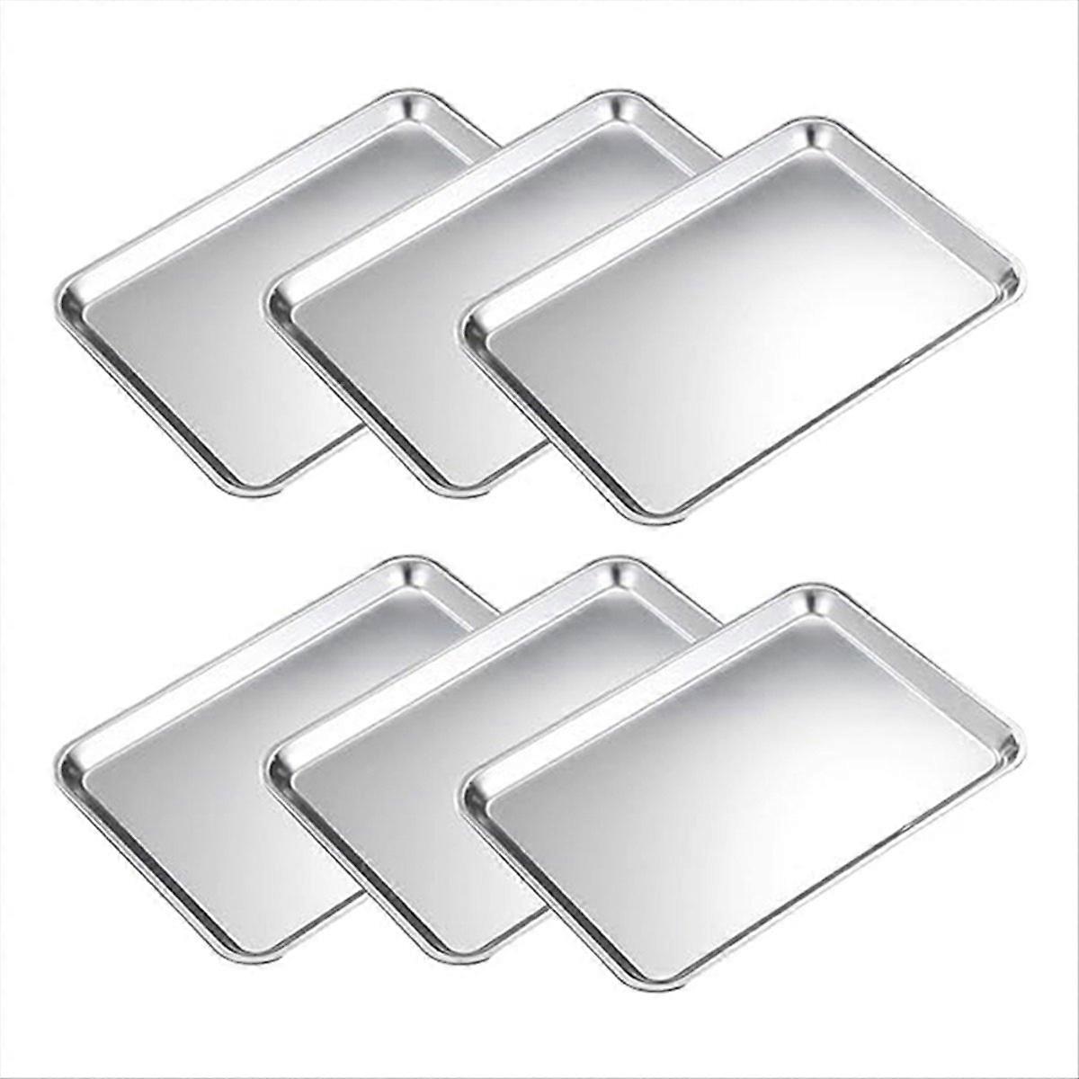 6 Baking Baking Cookie Trays, Flat Bottom Tray Set, for Bread Machine