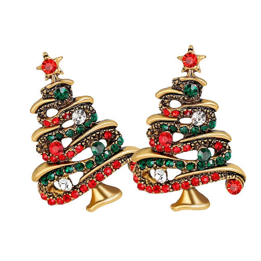 Christmas Breastpin Tree Shaped Brooch for Decoration 2Pcs Creative Gift Pin