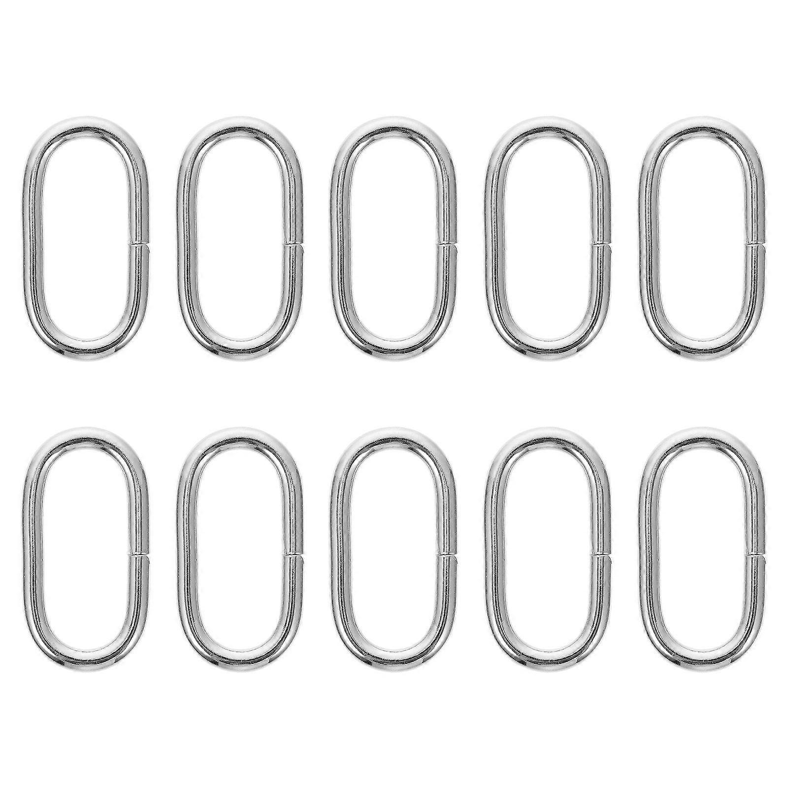 Bag Shoulder Strap Buckle Metal Ring for DIY Bag Use 10Pcs Silver