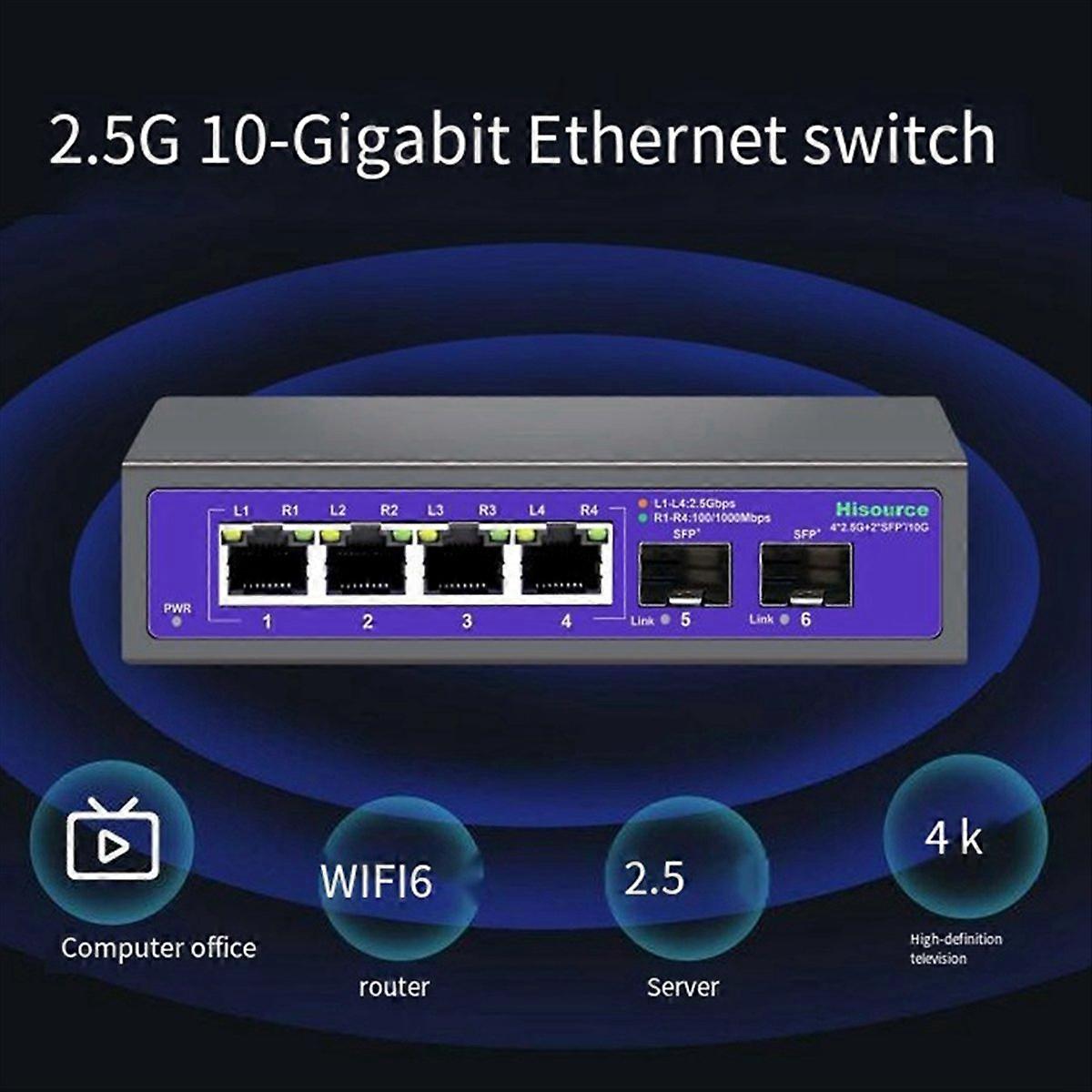  2.5Gbps Ethernet Switch 4-Port 2500Mbps Network Switch