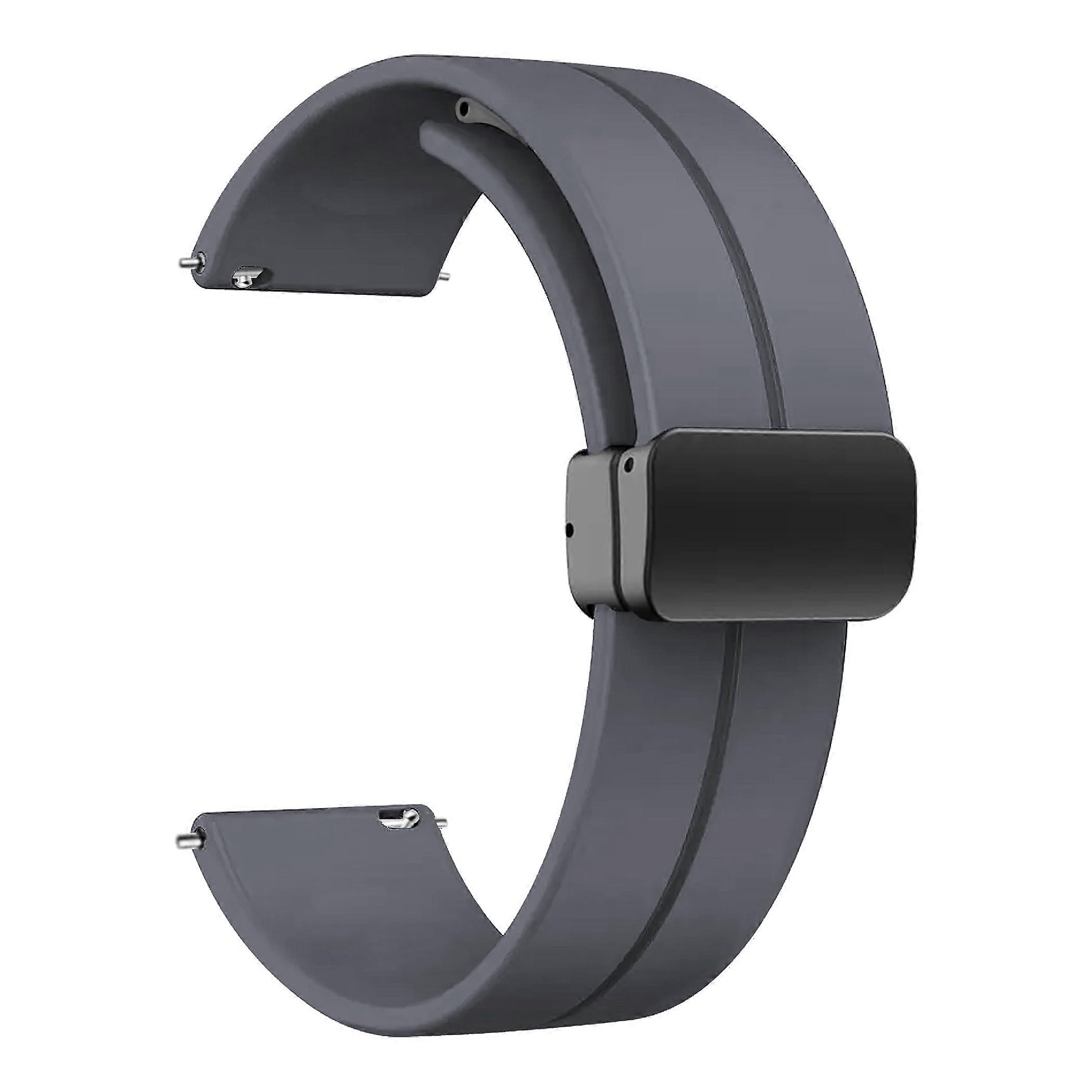 Silicone Watch Band Grey Quick Release Adjustable Durable Replacement Strap for Ticwatch Pro 3