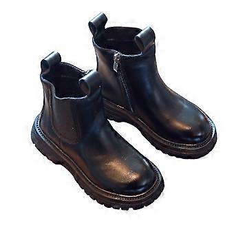 Mädchenstiefel, Glitzernde Perlen-Ankle-Boots im britischen Stil, kurze Stiefeletten, Herbst/Winter, Leder, Größe 8-9 Jahre, Schwarz