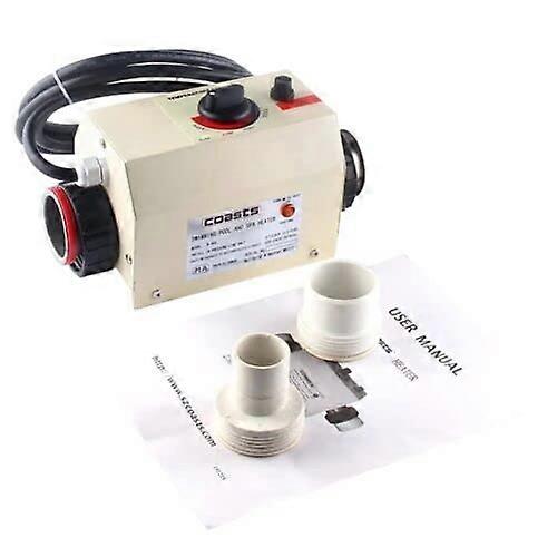 220V 3KW Electric Pool Heater with Precise Temperature Control, Inline Design for SPA and Bathtub