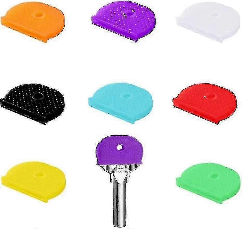 24-Pack Elastic Key Caps, Assorted Colors for Easy Key Identification