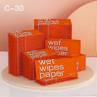 Feuchttücher für die Luftfahrt, Einzelstück, einzeln verpackt, Feuchttücher aus Papier, Einweg-Textil, Catering, zum Mitnehmen, Mundtücher, Geschenk, C-30 (orange) * 1 Stück