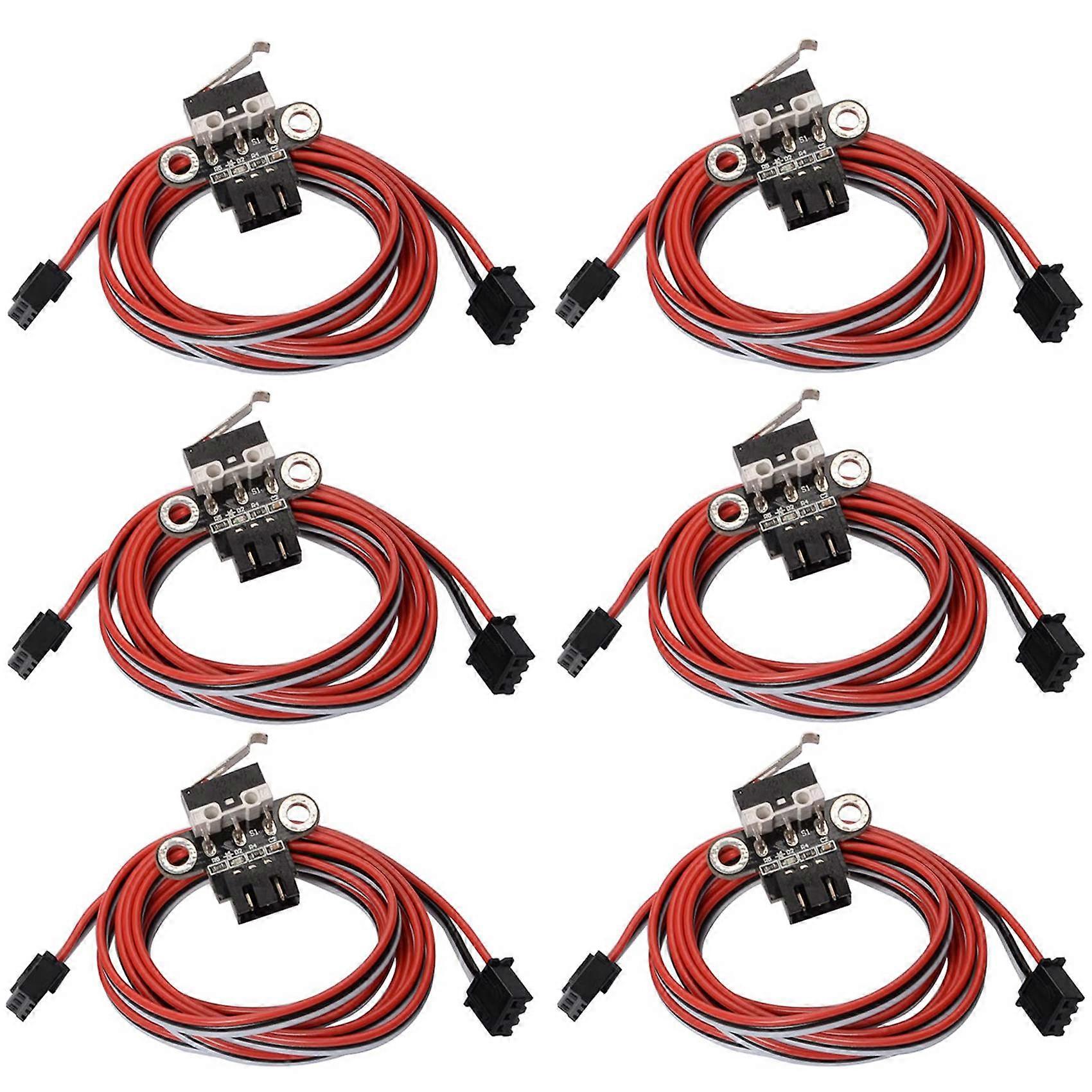 6 Pack Mechanical Endstop Limit Switch Module Endstop Switch Horizontal Type with 1M Cable for 3D P