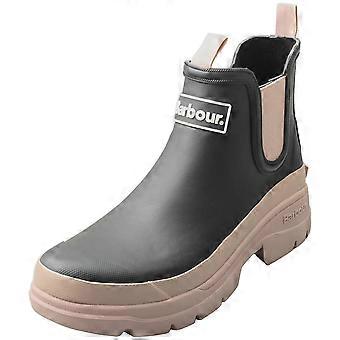 Barbour Nimbus Womens Wellington Boots in Dusky Grey Gardenia Pink