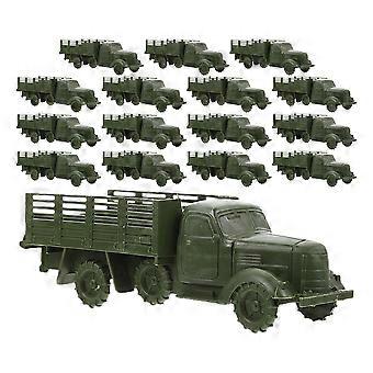 Olive Green Mini Army Truck Models for Playing 48Pcs Plastic Toy Vehicles