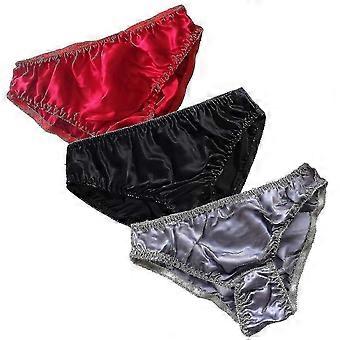Damen Seidenhöschen Bikini Satin Beachwear Badeshorts 3er Pack #