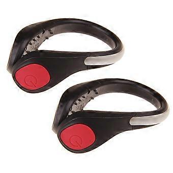 Clip de chaussure LED de sécurité pour la course nocturne (2 pièces, lumière rouge)