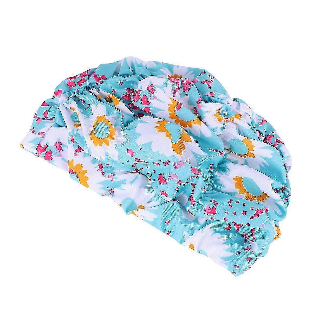 Bonnet de bain imprimé bleu résistant