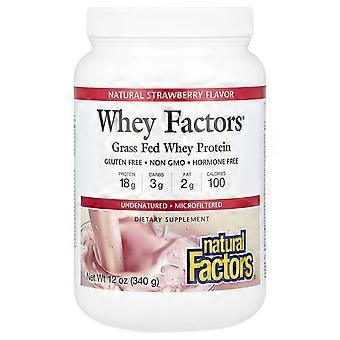 Natural Factors, Whey Factors, Grasgefüttertes Molkenprotein, Natürliche Erdbeere, 12 oz (340 g)
