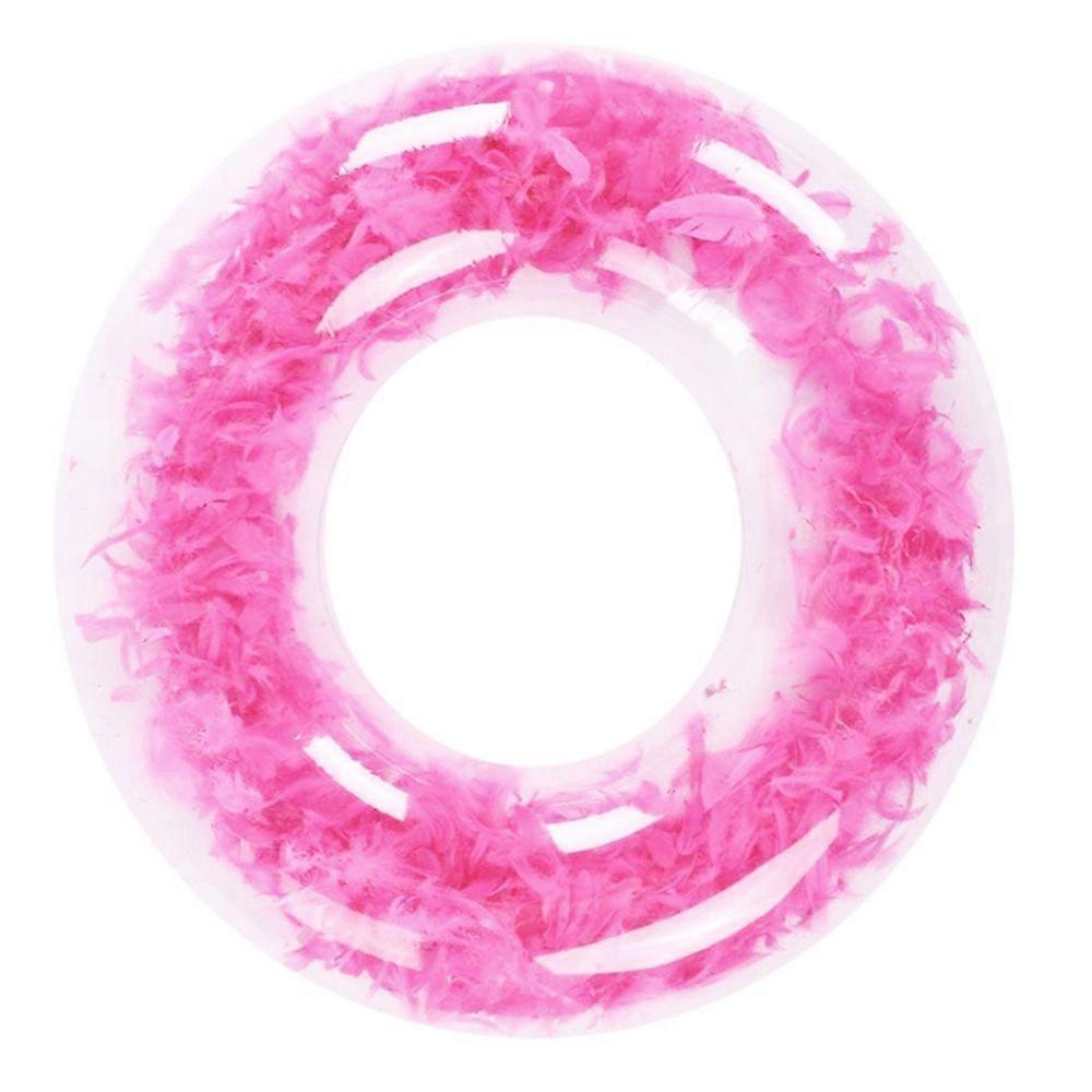 Transparent Feather PVC Inflatable Swimming Ring 70cm