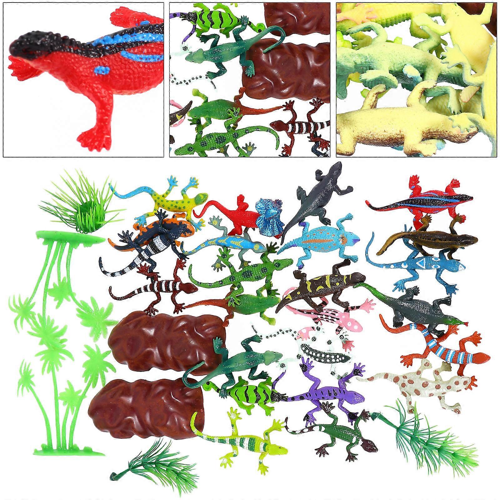 24pcs Simulation Lizard Toys Kid Lizard Toy Lizard Model Lizard Plaything