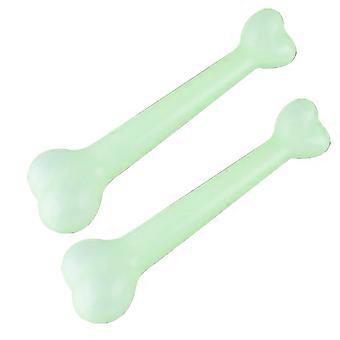 4PCS Halloween Requisiten Simulative Mensch Skelett Kunststoff Knochen Modell Hund Knochen Spielzeug Falsche Knochen (Weiß * 2 und Hellgrün * 2)