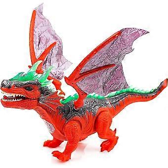 Brinquedo de dinossauro ambulante com piscar e sons brinquedos de dinossauro para crianças, Triceratops operado por bateria Fiery Dragon