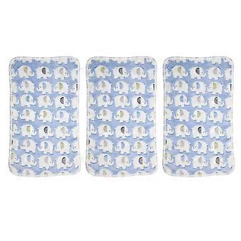 3 Pack Double-Sided Coral Fleece Pet Blanket, Soft Cute Elephant Print Thin Blanket for Dogs Cats
