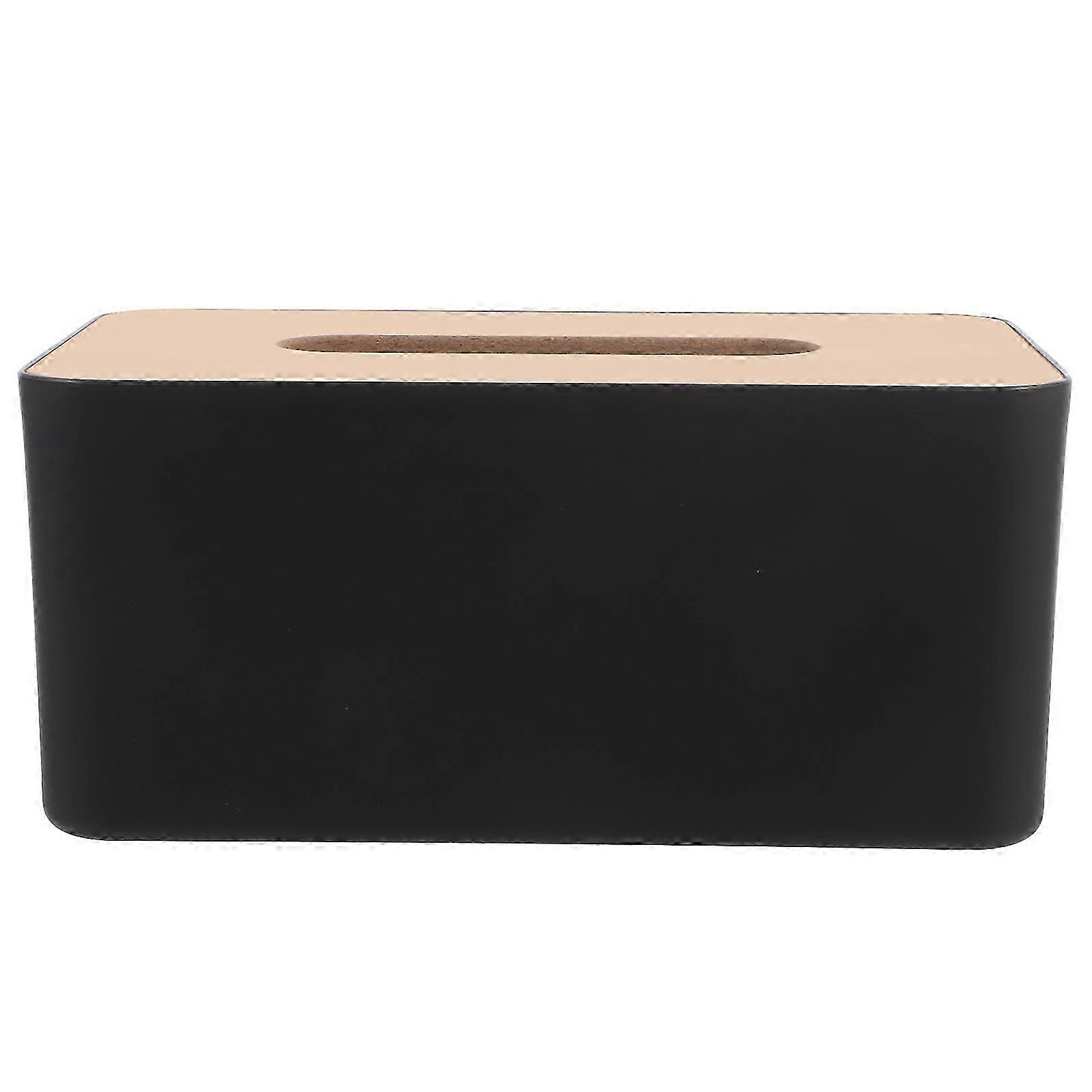Tissue Box Cover Black Rectangular Holder for Home Use