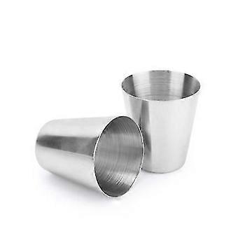 Metal Pint Cup Stainless Steel Pint Cups For Home Camping Travel Outdoors5pcssilver