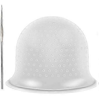 Highlight Caps with Hair Coloring Hook, Icing Coloring Cap, Professional Salon Silicone Hair Styling Tools