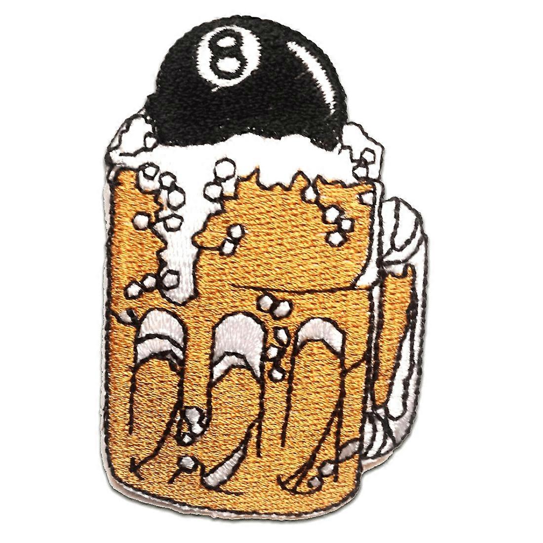 Patch - Beer Billiards - gold - 4.5 x 7.5 cm - Appliqué patch