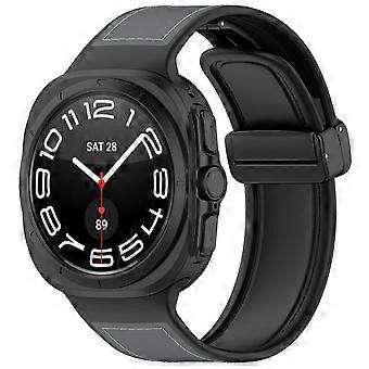 Für Samsung Galaxy Watch Ultra 47mm Magnetisches Faltverschluss Armband Grau