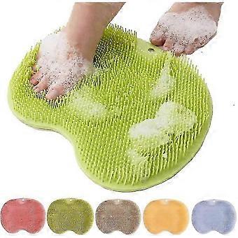Non-Slip Shower Foot Scrubber Mat, 500+ Silicone Bristles, Exfoliating Foot and Back Washer, Wall Mounted Suction Cups for Bath and Shower