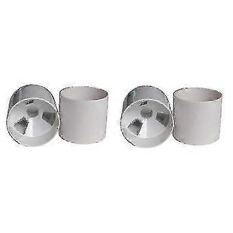 4pcs White Plastic Golf Hole Cup Training Flagpole Set for Outdoor Practice