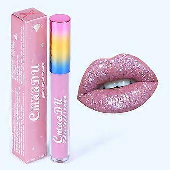 Vandfast lipgloss-sæt, langvarig metallisk glans, 6 farver glittergloss til kvinder