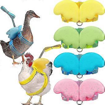 4 Pieces Adjustable Outdoor Chicken Harness Leash Pet Duck Walking Traction Rope
