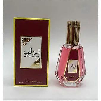 Amberat Al Arab Eau de Parfum 100ml Unisex Fragrance with Elegant Pink Glass Bottle and Gold Accents