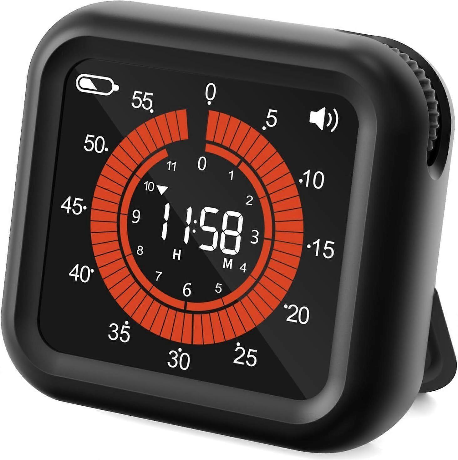 Digital Visual Timer -Max 11H 59M Rechargeable Countdown Timer with VA Display, Clear Digits, Adjustable Volume and Brightness, Magnetic Digital Timer