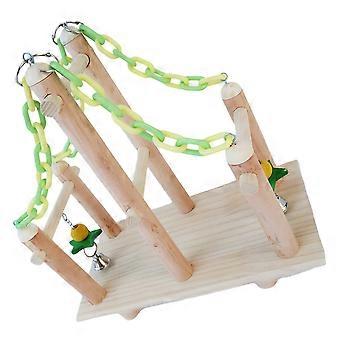 Parrot Standing Rack Wooden Bird Ladder Toy for Training 1Set